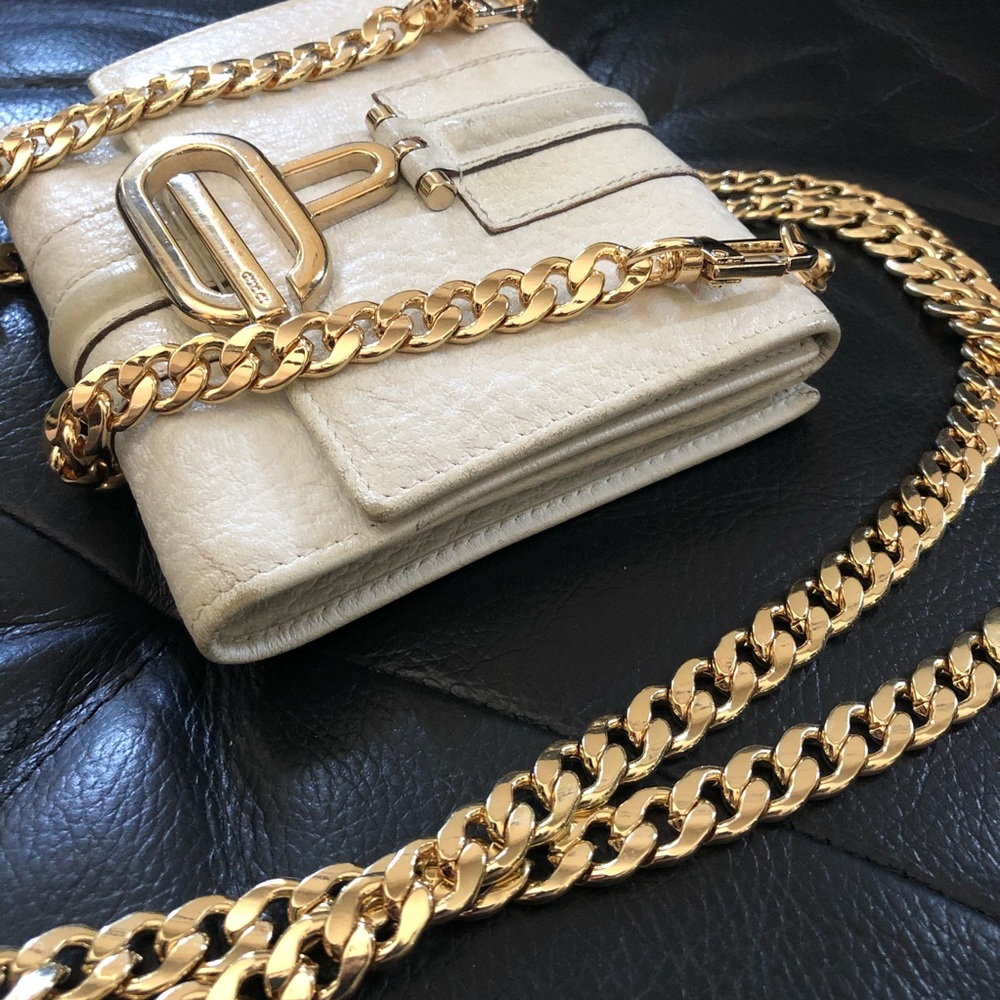 Gucci leather wallet on chain